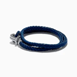 Mens|Effy Jewelry Men's 925 Sterling Silver Leather Wrap Bracelet