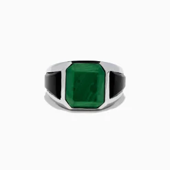 Mens|Effy Jewelry Men's 925 Sterling Silver Malachite and Onyx Ring