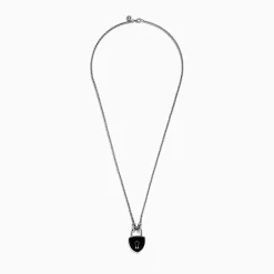 Mens|Effy Jewelry Men's 925 Sterling Silver Onyx Lock Pendant