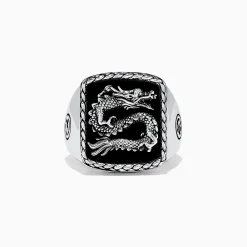 Mens|BH Multi Men's 925 Sterling Silver Onyx Dragon Ring, 5.00 TCWS