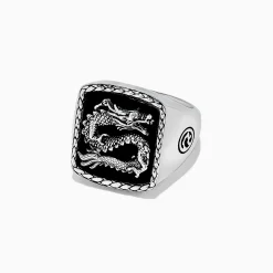 Mens|BH Multi Men's 925 Sterling Silver Onyx Dragon Ring, 5.00 TCWS