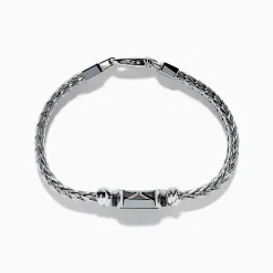 Mens|Effy Jewelry Men's 925 Sterling Silver Onyx and Black Diamond Bracelet