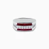 Mens|Effy Jewelry Men's 925 Sterling Silver Ruby and White Sapphire Ring
