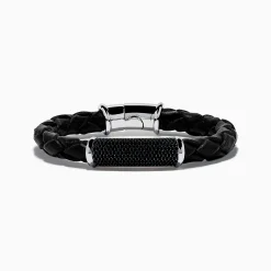 Mens|Effy Jewelry Men's 925 Sterling Silver Spinel Leather Bracelet