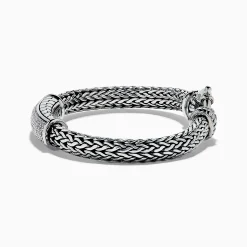 Mens|Effy Jewelry Men's 925 Sterling Silver White Sapphire Braided Chain Bracelet