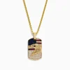 Mens|Effy Jewelry Men's 14K Gold Ruby, Sapphire u0026 Diamond Eagle Head Pendant