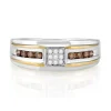 Mens|Effy Jewelry Men's 14K 2-Tone Gold Espresso and White Diamond Ring, 0.32 TCW