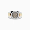 Mens|Effy Jewelry Men's 14K Two-Tone Gold Espresso and White Diamond Ring, 0.97 TCW