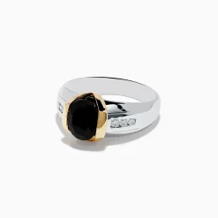 Mens|Effy Jewelry Men's 14K Two-Tone Onyx and Diamond Ring