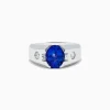 Mens|Effy Jewelry Men's 14K Whit e Gold Tanzanite and Diamond Ring