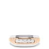 Mens|Effy Jewelry Men's 14K White and Rose Gold Diamond Ring, 0.49 TCW