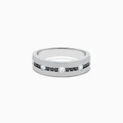 Mens|BH Multi Men's 14K White Gold Black and White Diamond Ring, 0.48 TCW