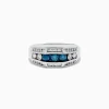 Mens|Effy Jewelry Men's 14K White Gold Blue and White Diamond Ring