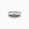 Mens|BH Multi Men's 14K White Gold Blue Diamond Ring, 0.24 TCW