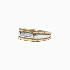 Mens|Effy Jewelry Men's 14K Yellow and White Gold Diamond Ring, 0.20 TCW