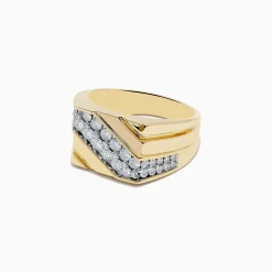 Mens|Effy Jewelry Men's 14K Yellow Gold and Diamond Ring