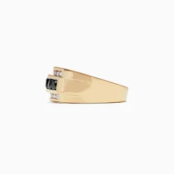 Mens|Effy Jewelry Men's 14K Yellow Gold Black and White Diamond Ring, 1.67 TCW