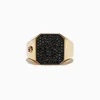 Mens|Effy Jewelry Men's 14K Yellow Gold Black Diamond Signet Ring, 0.78 TCW
