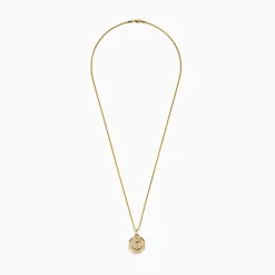 Mens|Effy Jewelry Men's 14K Yellow Gold Blue Sapphire and Diamond Anchor Pendant