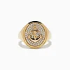Mens|Effy Jewelry Men's 14K Yellow Gold Diamond Anchor Ring
