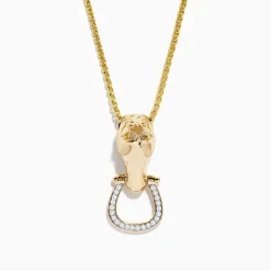 Mens|Effy Jewelry Men's 14K Yellow Gold Diamond Horse Pendant