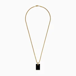 Mens|Effy Jewelry Men's 14K Yellow Gold Diamond and Carved Onyx Pendant