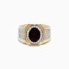 Mens|Effy Jewelry Men's 14K Yellow Gold Garnet and Diamond Ring