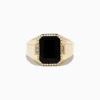Mens|Effy Jewelry Men's 14K Yellow Gold Onyx and Diamond Ring