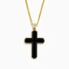 Mens|BH Multi Men's 14K Yellow Gold Onyx Cross Pendant