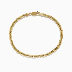 Mens|Effy Jewelry Men's 14K Yellow Gold Solid Chain Link Bracelet 8.5"