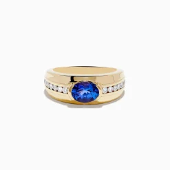 Mens|Effy Jewelry Men's 14K Yellow Gold Tanzanite and Diamond Ring