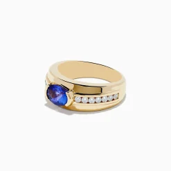 Mens|Effy Jewelry Men's 14K Yellow Gold Tanzanite and Diamond Ring