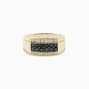 Mens|Effy Jewelry Men's 14K Yellow Gold White and Black Diamond Ring