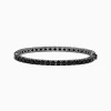 Mens|BH Multi Men's Silver Rhodium Plated Black Spinel Tennis Bracelet