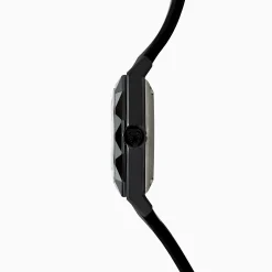 Watches|Effy Jewelry Men's Skeleton Diamond Cut Sapphire Crystal Black Plated Titanium and Silicone Watch