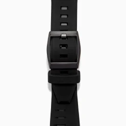 Watches|Effy Jewelry Men's Skeleton Diamond Cut Sapphire Crystal Black Plated Titanium and Silicone Watch