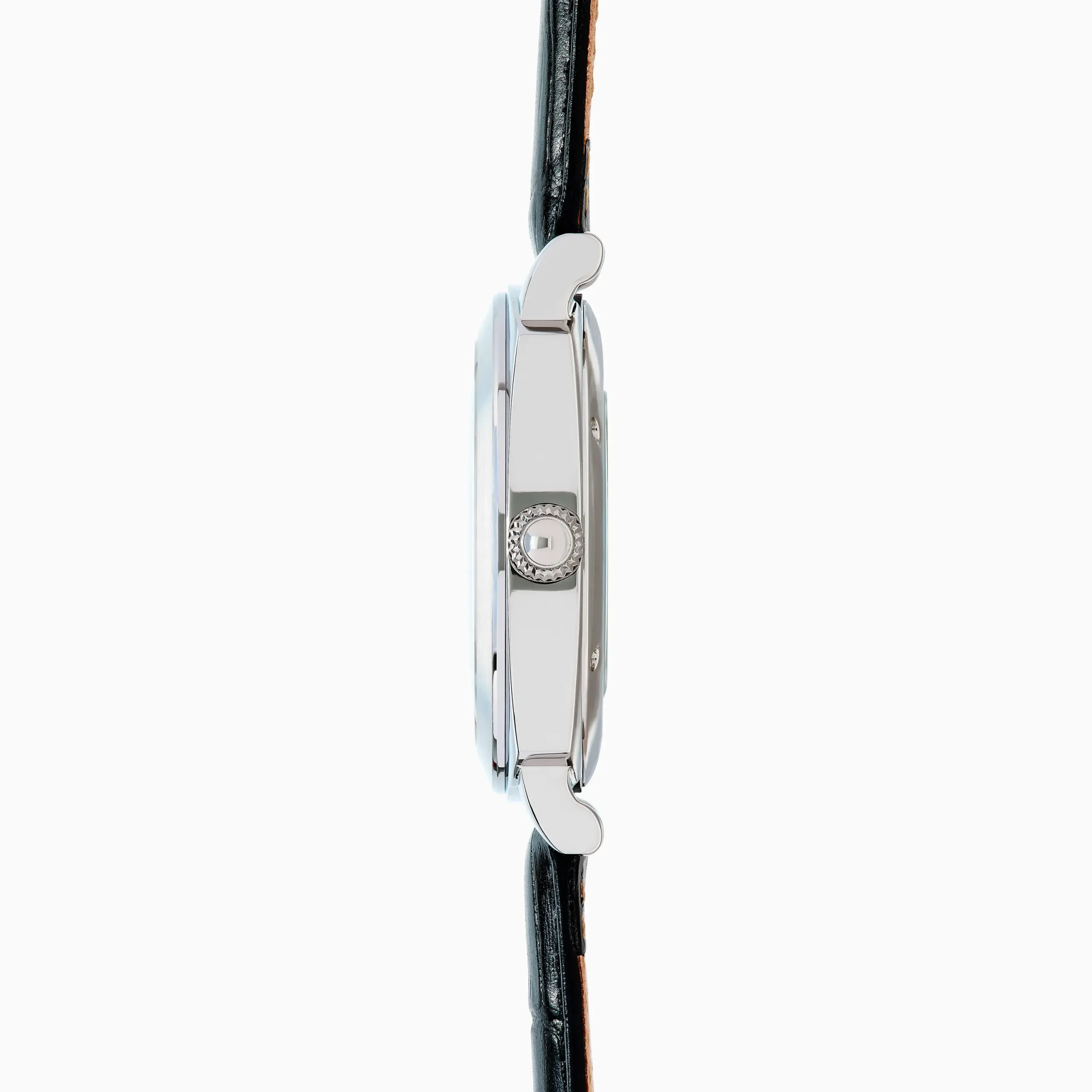 Watches|Effy Jewelry Men's Skeleton 41mm Sapphire Crystal Stainless Steel and Black Leather Watch