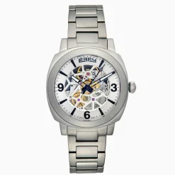 Watches|Effy Jewelry Men's Skeleton 41mm Sapphire Crystal Stainless Steel Watch