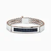 Mens|Effy Jewelry Men's Sterling Silver and Rose Gold Black Sapphire Bracelet, 4.20 TCW