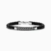 Mens|Effy Jewelry Men's Sterling Silver and Leather Braid Bracelet