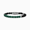 Mens|Effy Jewelry Men's Sterling Silver Beaded Onyx and Malachite Bracelet