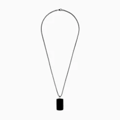Mens|Effy Jewelry Men's Sterling Silver Black Agate Dog Tag Pendant