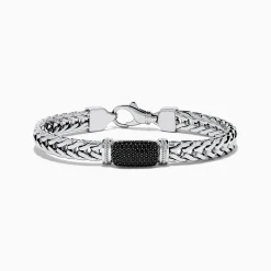 Mens|Effy Jewelry Men's Sterling Silver Black Spinel Bracelet