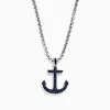 Mens|Effy Jewelry Men's Sterling Silver Blue Sapphire Anchor Pendant, 0.52 TCW