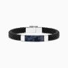 Mens|Effy Jewelry Men's Sterling Silver Pietersite Woven Leather Bracelet, 12.50 TCW