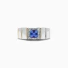 Mens|Effy Jewelry Men's Sterling Silver u0026 14K Yellow Gold Tanzanite and Diamond Ring, 1.18 TCW