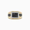 Mens|BH Multi Men's Two Tone Gold Black and White Diamond Ring, 1.00 TCW