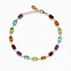 Bracelets|Effy Jewelry Mosaic 14K Yellow Gold Bezel Multi Color Gemstone Bracelet