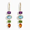 Earrings|Effy Jewelry Mosaic 14K Yellow Gold Diamond and Multi Stone Drop Earrings