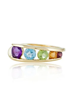Rings|Effy Jewelry Mosaic 14K Yellow Gold Multi Gemstone Ring, 1.33 TCW
